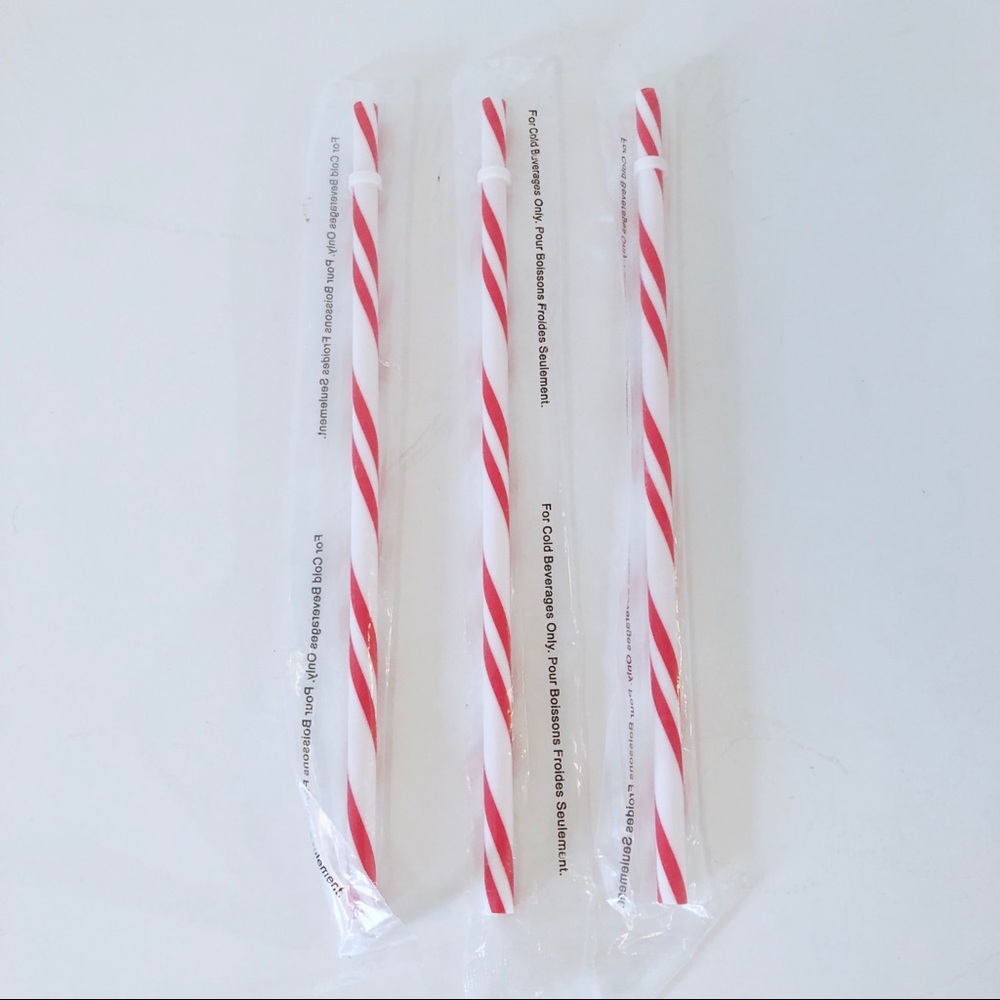 3 X Starbucks Holiday Candy Cane Straws-Sz GRANDE
